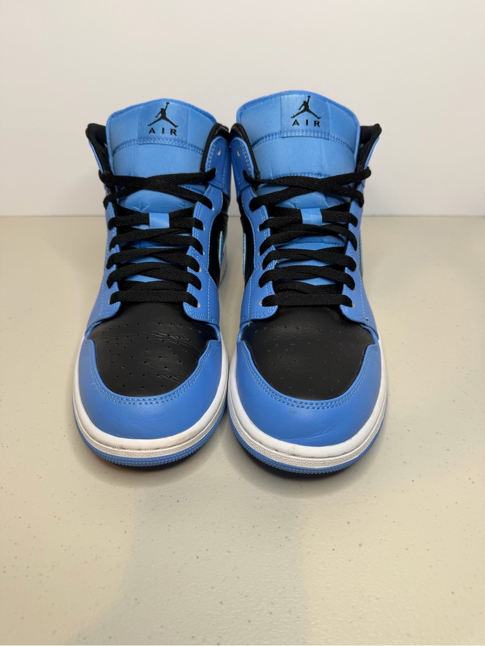 Air Jordan 1 Mid University Blue Black Men Size 11